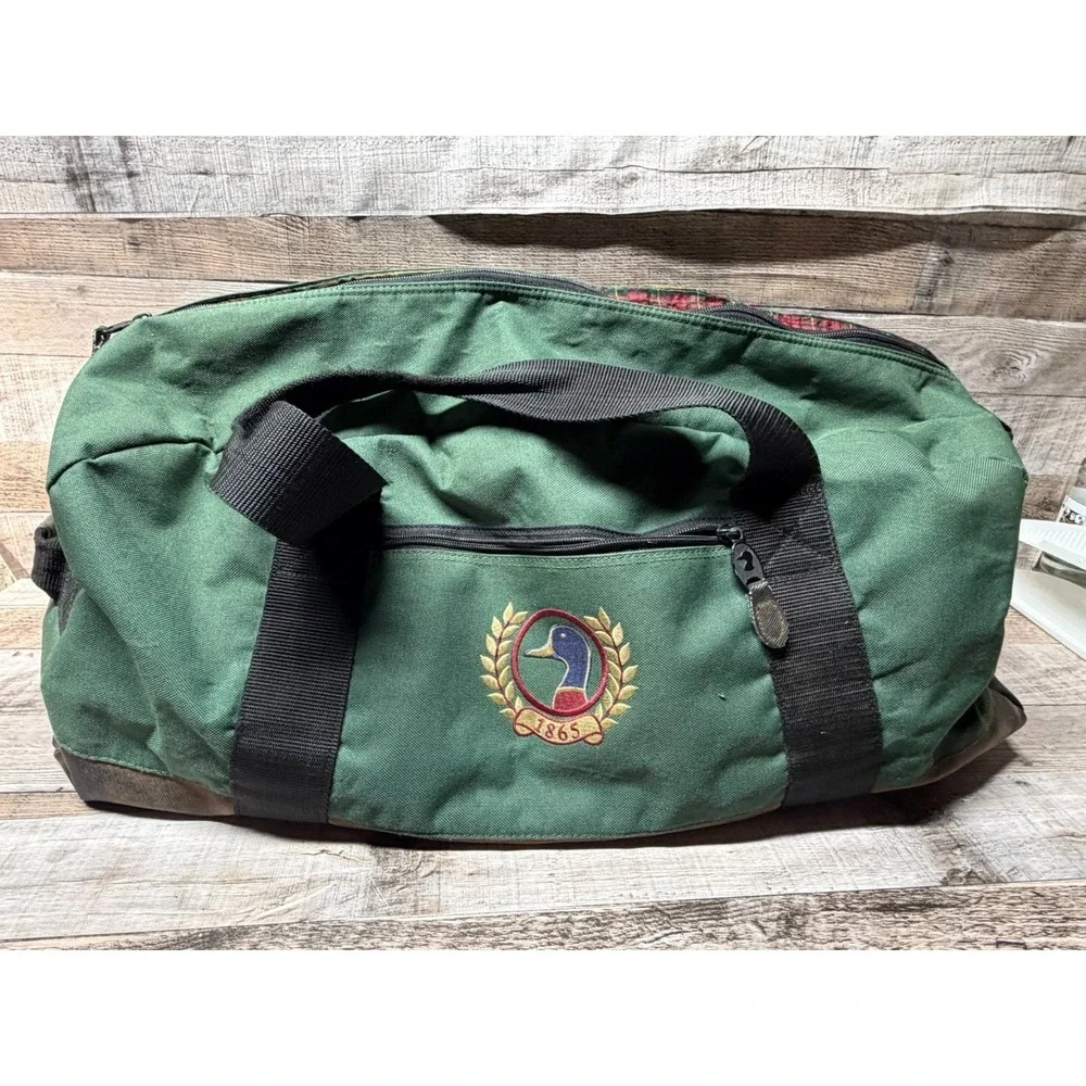 Vintage Duckhead 1865 Canvas Duffle Bag Brown Green